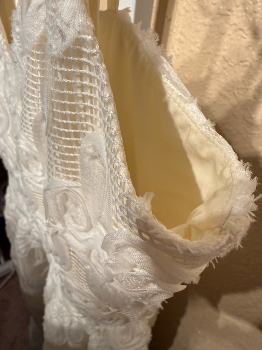 Just Me cream ivory boho princess midi dress spaghetti straps size small new - Picture 5 of 14